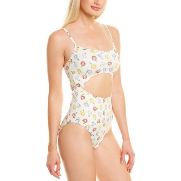 Madewell Second Wave Cutout One-Piece Swimsuit in Sunny Floral - Picture 3 of 4